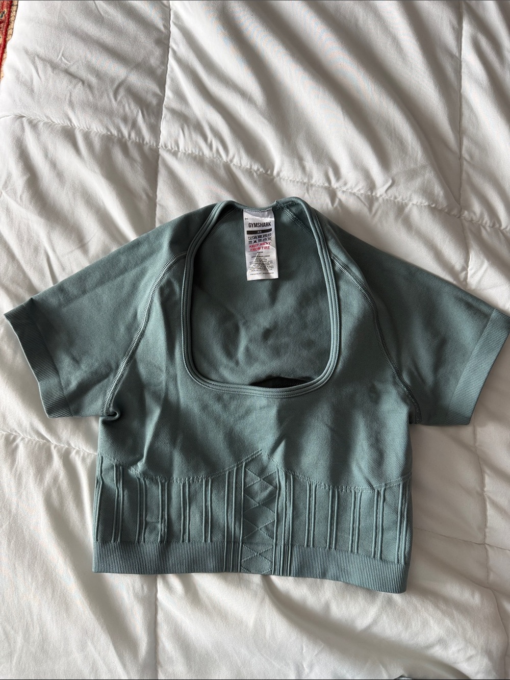 Gymshark Sage Green Short Sleeve Seamless Crop Top